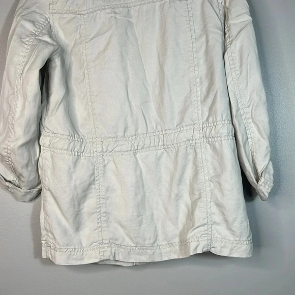 LOFT Cream Lightweight Utility Jacket with Drawstring Waist - XS Petite - EUC - Picture 11 of 11